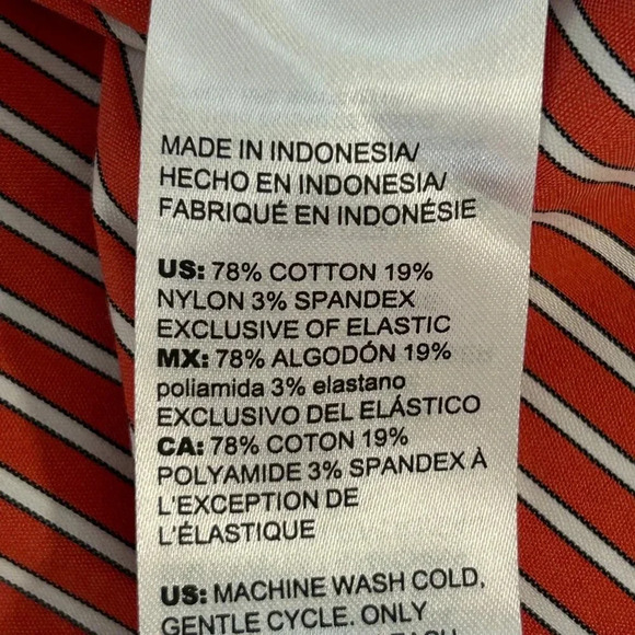 Chico's Orange Red Striped Off Shoulder Size 1 Small to Medium - Picture 6 of 7